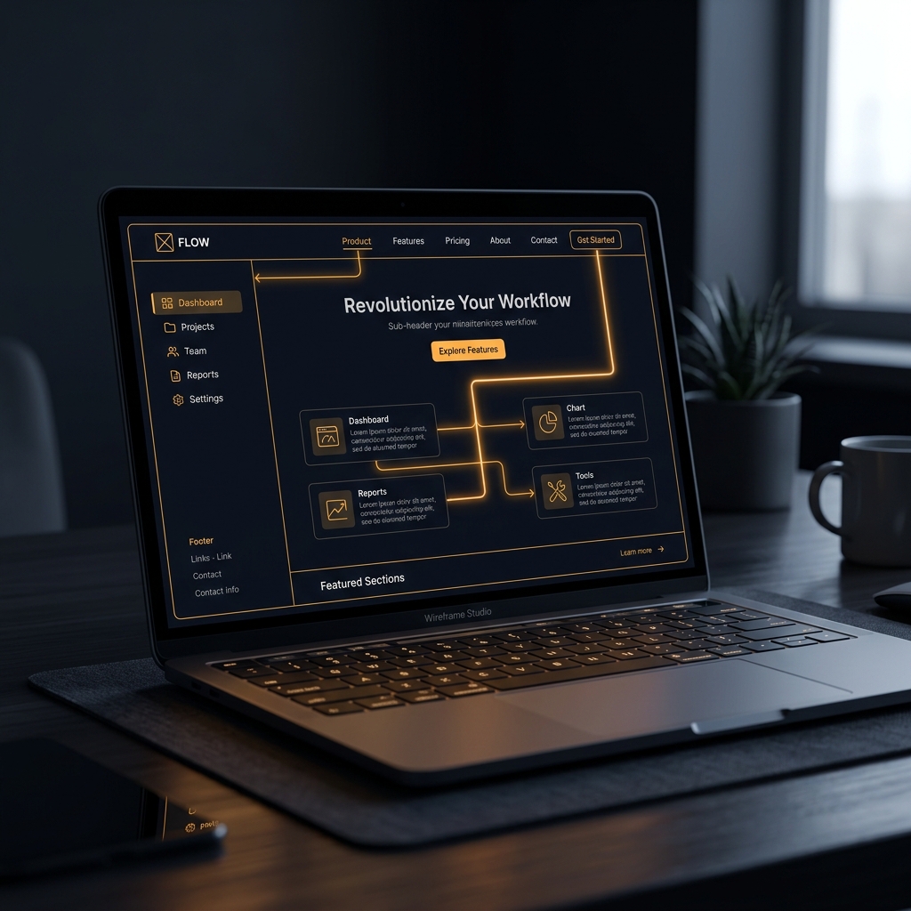 Website development process showing responsive design across desktop, tablet, and mobile devices